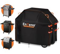 Enzeno Copertura per barbecue resistente alle intemperie, 132 x 66 x 110 cm, copertura per barbecue a gas, 420D, antipolvere, per Weber, Brinkmann, Char Broil - nero