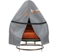 Enzeno Copertura per dondolo da giardino da appendere al patio, impermeabile con cerniera, 210D, resistente, per sedia a uovo grande su supporto, 230 x 200 cm, grigio