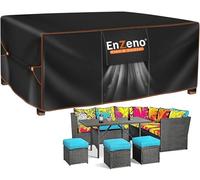 Enzeno Copertura per mobili da giardino, 242 x 182 x 100 cm, impermeabile, in tessuto Oxford 420D, per set di mobili, resistente all'inverno, per gruppi di sedie, tavolo da giardino