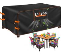 Enzeno Telo di copertura per mobili da giardino, impermeabile, per mobili da giardino (nero, 180 x 90 x 74 cm)