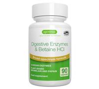 Enzimi Digestivi Completi con Betaina HCl e Bromelina di Origine Vegetale, 10 Enzimi Vegani Tra Cui Papaina e Lipasi, Betaina Cloridrato, Senza Aggiunta di Inutili Additivi, 90 Capsule, da Igennus