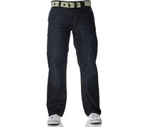Enzo BNWT - Jeans da Uomo Denim Blu, vestibilità Regolare, vestibilità Larga, Cintura Libera 34 W X32L Lavaggio Scuro, Lavaggio Scuro, W34 / L32