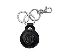 Imma Portachiavi Calcio Inter Tondo Pelle Nero Azzurro Uomo TU