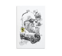 Enzo Ferrari Formula Legend - Poster vintage su tela, decorazione da parete, stile retrò, per casa, camera da letto, soggiorno, 20 x 30 cm