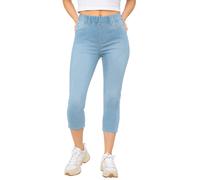 Enzo Jeans Jeggings Donna Elasticizzati Denim Cotone Slim Capri Corti