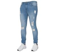 Enzo Jeans Uomo Skinny Slim Fit Strappati Stretch Denim Pantaloni Taglia Vita UK