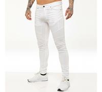 Enzo Jeans Uomo Slim Fit Biker Elasticizzato Denim Strappato Skinny