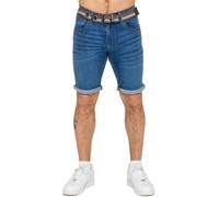 Enzo Pantaloncini da Uomo Denim Casual Cotone Stretch Slim con Cintura Estivi