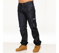 Enzo Pantaloni Cargo Combat Heavy Work In Denim Taglie Grandi UK