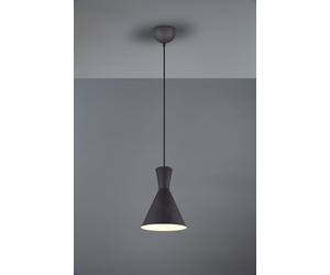 ENZO SOSPENSIONE 1 LUCE ATTACCO E27 DOPPIO CONO METALLO ANTRACITE D. 20CM