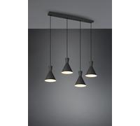 ENZO SOSPENSIONE BARRA 4 DOPPI CONI METALLO NERO L. 90CM 4 LUCI ATTACCO E27