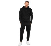 Enzo Uomo Tuta Pullover IN Pile Invernale Felpa con Cappuccio & Cargo Joggers