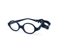 EnzoDate Bambino Occhiali Pianta Non fliexible sicurezza morbida con cinghia ciclo quadro con le lenti ottico comuni, Bambini di occhiali & cavo 37/15 Bleu Marine taglia unica per età 0-1Y