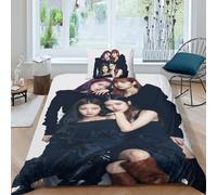 EOASNRTCB Blackpink Set Copripiumino Set Biancheria Da Letto in Microfibra 3D Confortevole Federa Copripiumino Con Chiusura A Cerniera Resistente, Traspirante Single（135x200cm）