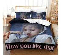 EOASNRTCB Copripiumino Per ROSÉ 3D, Set Di Biancheria Da Letto A Tema BLACK PINK, Set Di Biancheria Da Letto Per Microfibra,cper Adulti E Bambinic Single（140x200cm）