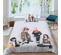 EOASNRTCB Set Copripiumino Blackpink 3D Stampato Set Biancheria Da Letto Blackpink Set Copripiumino in Microfibra Morbida Con Chiusura A Cerniera E Federe Cuscino Single（135x200cm）