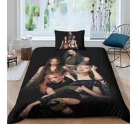 EOASNRTCB Set Di Biancheria Da Letto Con Copripiumino Da Blackpink, Con Stampa 3D E Federe Per Tutte Le Stagioni, Con Cerniera, Per Bambini, Ragazzi, Ragazze Single（135x200cm）