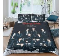 EOASNRTCB Set Di Biancheria Da Letto Da Stray Kids Con Stampa 3D, Microfibra Moderna Con Nascosta Chiusura, Copripiumino Con Federa, Per Ragazzi E Bambini King(220x240cm)