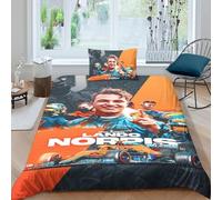 EOASNRTCB Set Di Biancheria Da Letto Di 3D Lando Norris Stampa Digitale, Set Copripiumino in Microfibra Con Federa E Copripiumino Chiusura Cerniera Single（135x200cm）