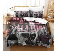 EOASNRTCB Set Di Biancheria Da Letto Per Bambini, Con Copripiumino E Federe, Motivo Blackpink, in Microfibra, Con Nascosta Chiusura Lampo Single（140x200cm）