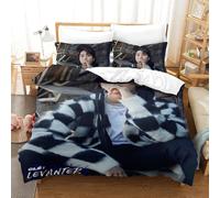 EOASNRTCB Set Di Biancheria Da Letto Per Bambini Con Stray Kids, Per Ragazze Dei Ragazzi, Copripiumino in Morbida Microfibra, Con Chiusura Lampo Single（140x200cm）