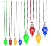 EOBOH Accessori per collane di perline natalizie, collana con ciondolo di Natale sfuso, grande Glow 3D brillante lampadina collana bomboniera, universale, plastica, senza pietra preziosa