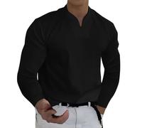 EODJXIO Camicetta Uomo con Scollo a V e Maniche Lunghe per Stagioni Casual Autunno Inverno Magliette da Lavoro Manica Corta t-Shirt Maglie Intime Cotone