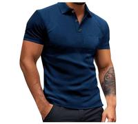 EODJXIO Camicia Uomo Moda Casual Tinta Unita per Commercio Estero Europeo Nuovo Codice Manica Corta Magliette Cotone Camicie Maniche Corte Lino