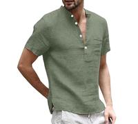 EODJXIO Camicie Uomo Slim Fit Coreana Manica Lunga Lavoro T Shirt Scollo V Magliette Corta Club Elasticizzate Maglia Cotone