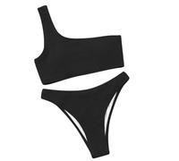 EODJXIO Costume con Ferretto Intero Donna Contenitivo Curvy Costumi da Bagno Triangolo Bikini Piscina sopra a Fascia per Il Ciclo Nero,S