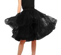 EODJXIO Gonna a Rete Elegante per Donna Abito da Ballo e tutù da Balletto con Effetto Ciuffo (Black, XL)