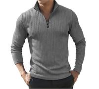 EODJXIO Maglietta Uomo a Maniche Lunghe in Jacquard Tinta Unita con Scollo Rotondo per Abbigliamento Casual Quotidiano e attività All'aperto Cotone Manica Corta t-Shirt Jack