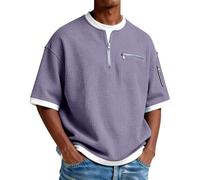 EODJXIO Maglietta Uomo Casual a Maniche Corte con Design Strati e Scollo Rotondo per Utilizzo Quotidiano Cotone Manica Corta 3XL t-Shirt Slim Fit Magliette Nere