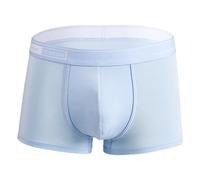 EODJXIO Mutande Uomo Cotone Bianco Pantaloncini da Comodi e Leggeri in Tinta Unita con Design a Punta Quadrata della Linea per Comfort Quotidiano (Light Blue, XL)