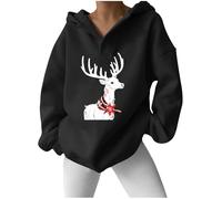 EODJXIO Natale Felpe con Cappuccio e Zip Donna Felpa Leggera Maglioni Cotone Girocollo Cappotti Invernali Lunghi Rossi Giacca Camicia Cappotto Elegante Giubbotto Moto