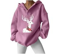 EODJXIO Natale Felpe con Cappuccio e Zip Donna Felpa Leggera Senza Cappotti Invernali Lunghi Rossi Giacca Mimetica Cappotto Lungo Giubbotto Pelle Invernale