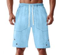 EODJXIO Pantaloncini Cotone Fitness Uomo Pantaloni Cargo Estivi Elasticizzati Leggeri Lino Lunghi Jeans A di Elefante