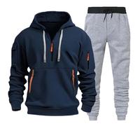 EODJXIO Pantalone Tuta Uomo Cotone Lungo 2026 Grigia Completa da Lavoro Y2k Hoodie Zip Felpe Full Felpa Cappuccio Basic