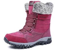 EODJXIO Scarpe Trekking Donna Stivaletti Gomma da Festa Paillettes Stivali Pioggia Pelosi Felpa Pelosa Pelle Rosa Caldo 37