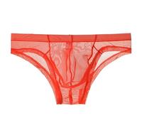 EODJXIO Tanga Uomo Bianco Cotone Intimo da in Rete esotica, Traspirante, Confortevole, Trasparente, Slip per Uso Quotidiano, casa, all'aperto, Escursionismo, Estate, Primavera, Casual (Red, XXXL)