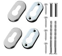 EODKSE Copri Serratura Ovale in Acciaio Inox Opaco, Rosetta Chiave, per Porte Interne/Esterne, Buco Serratura in Acciaio Inossidabile, Cilindro profilato, Argento - 4 PCS