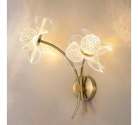EOEO Lampada da Parete a LED per Interni Lampada Muro Moderna a Fiori 3000K/4500K/6000K LED a Muro per in Ferro Acrilico Metallo 6W Applique de Parete Dorata Design per Camera da Letto Soggiorno