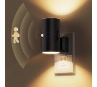 EOEO Luce Notturna da Presa con Sensore di Movimento Luci Notturna a LED Luminosità Regolabile 0-100Lm, 3000K Bianco Caldo Lampada Notturna Per Cameretta dei Bambini, Camera da Letto, Cucina,1pack