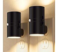 EOEO Luce Notturna da Presa con Sensore di Movimento Luci Notturna a LED Luminosità Regolabile 0-100Lm, 3000K Bianco Caldo Lampada Notturna Per Cameretta dei Bambini, Camera da Letto, Cucina,2pack