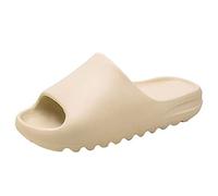 Eogrokerr - Ciabatte super morbide antiscivolo, spesse, per la casa, aperte sul davanti, ciabatte per bagno, ciabatte con plateau, sandali per ambienti interni ed esterni, Beige, 9.5 UK