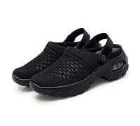 Eogrokerr Pantofole morbide per donne e donne, in rete ortopedica per camminare, con cuscino d'aria, pantofole traspiranti e casual, Z-Nero, 38 EU