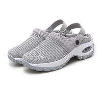 Eogrokerr Pantofole morbide per donne e donne, in rete ortopedica per camminare, con cuscino d'aria, pantofole traspiranti e casual, Z-grigio, 41 EU