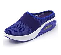 Eogrokerr Pantofole morbide per donne signore, sandali ortopedici a rete con cuscino d'aria, slip on traspirante casual, Blu, 38 EU