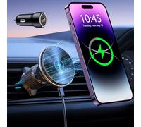 EOIWUY Caricabatterie per auto wireless, [regolazione automatica] Supporto magnetico per auto da 15 W con caricatore di uscita dell'aria compatibile con iPhone 16/15/14/13/12 Series