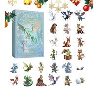 Eoixuqba 2025 Natale Avvento Drago, decorazione acrilica 2D 24 giorni - Drago di Natale oggetti decorativi | Per il giorno del Ringraziamento, festa di compleanno, ufficio, casa, camera, finestra